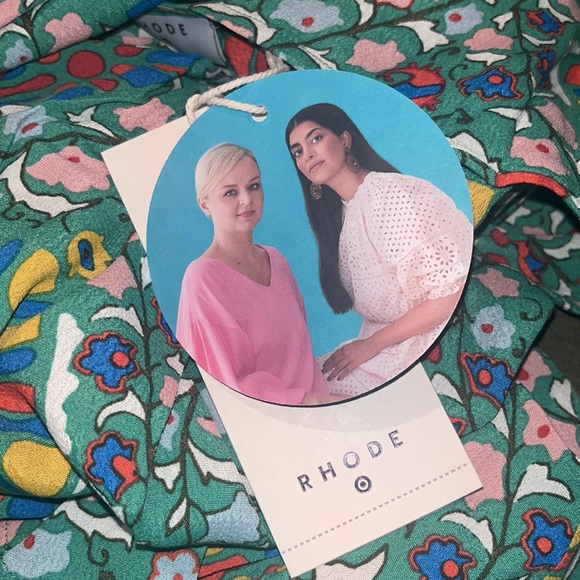 NWT RHODE x Target Zinnia Floral Print Green Midi Dress - Picture 3 of 6